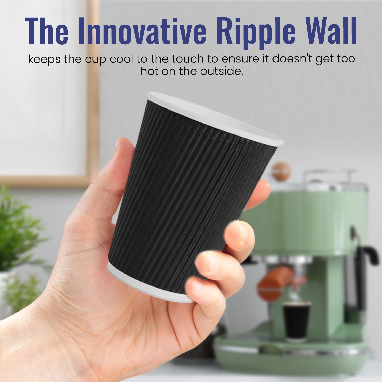 Ripple Coffee Cup 12 Ounce Black 1X500 Pieces