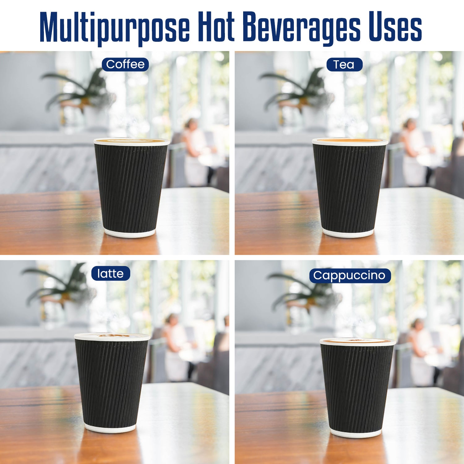 Ripple Coffee Cup 12 Ounce Black 1X500 Pieces