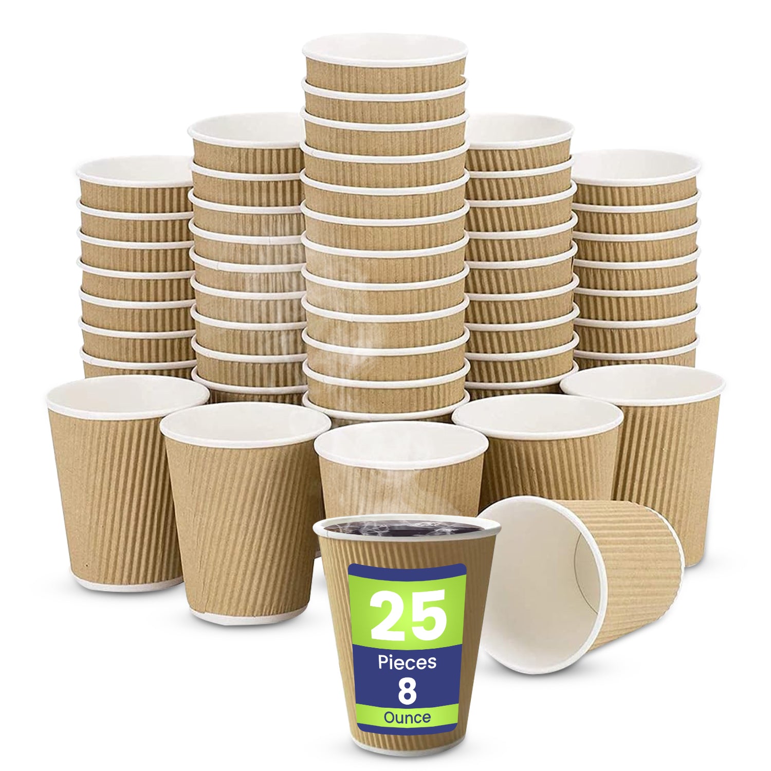 Kraft Ripple Coffee Cup Without Lid 25 Pieces