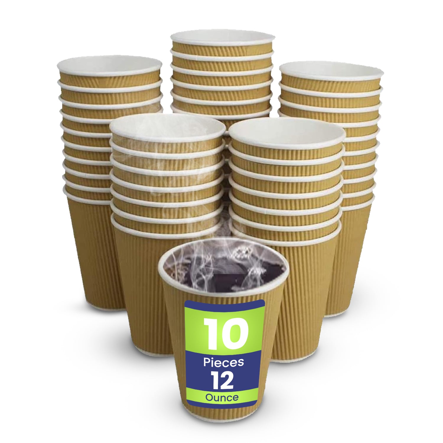 Kraft Ripple Coffee Cup Without Lid 10 Pieces