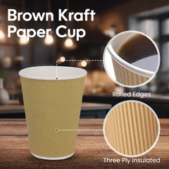 Ripple Coffee Cup 12 Ounce Without Lid 1X500 Pieces