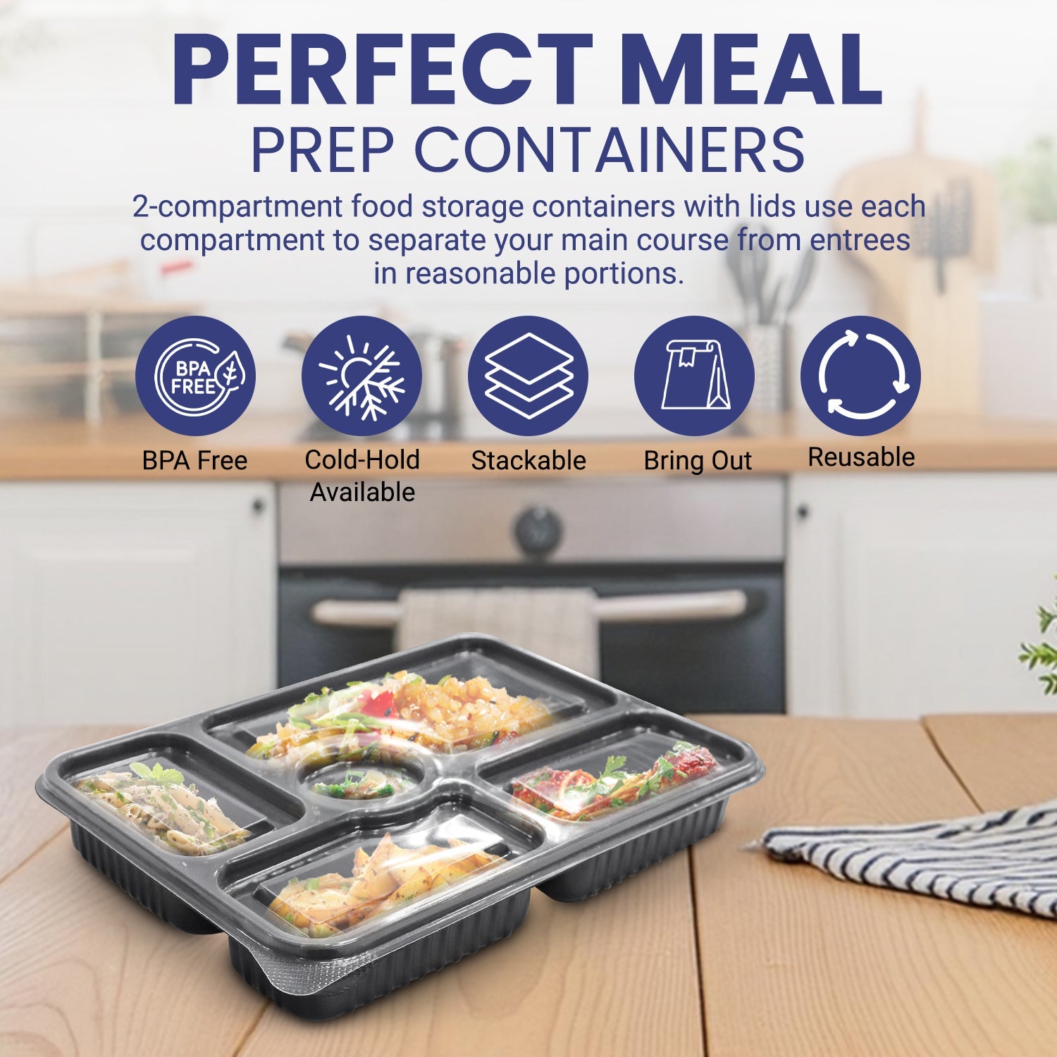 Microwave Container 5 Section With Lid