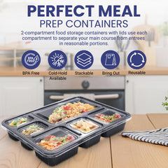 Microwave Container With Lid 6 Compartment 1X150 Pieces