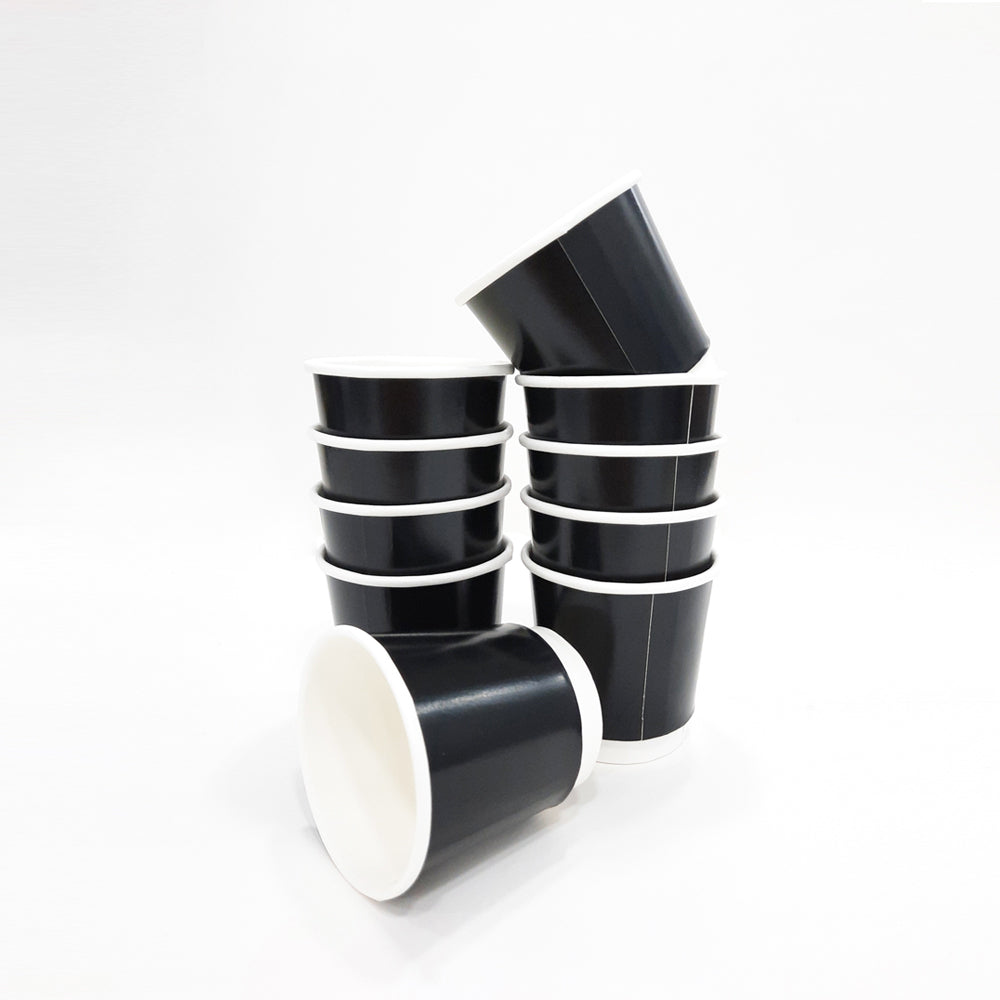 Double Wall Coffee Cup Black Without Lid 25 Pieces