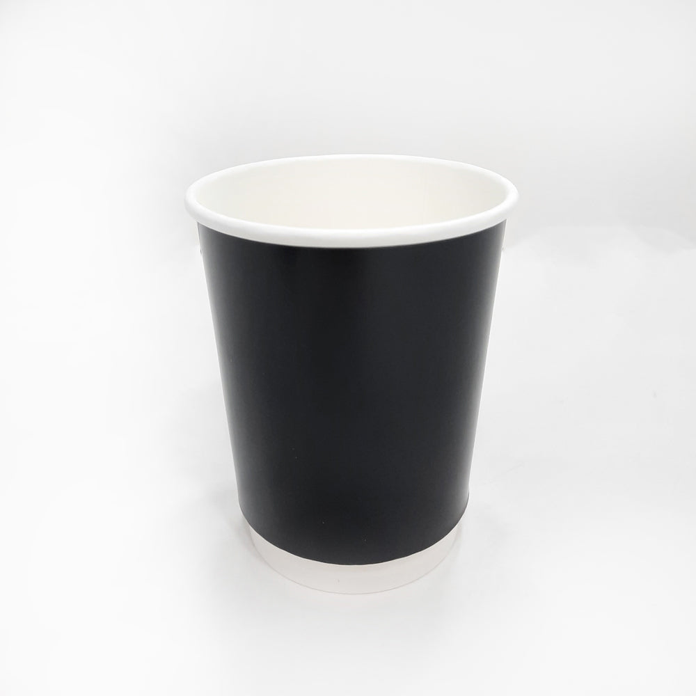 Double Wall Coffee Cup Black Without Lid 25 Pieces