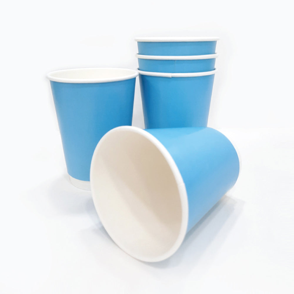 Double Wall Coffee Cup Blue Without Lid 25 Pieces