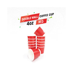 Double Wall Coffee Cup Red Without Lid 50 Pieces