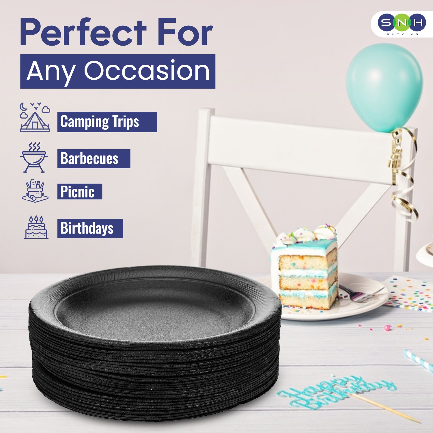 Disposable Black Foam Plates