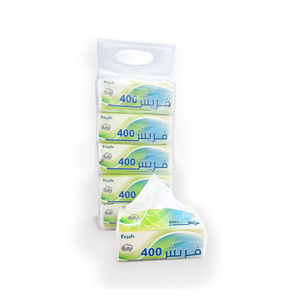 Fresh Nylon Facial Tissue 400 Sheet 5 Pieces