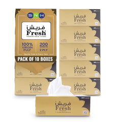 Fresh Facial Tissue 200 Sheet Pack of 10 Pieces