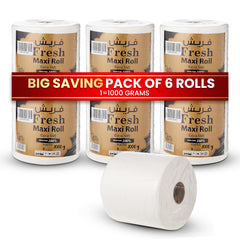 Fresh Maxi Roll 1000 Grams 2 Ply Embossed 6 Pieces