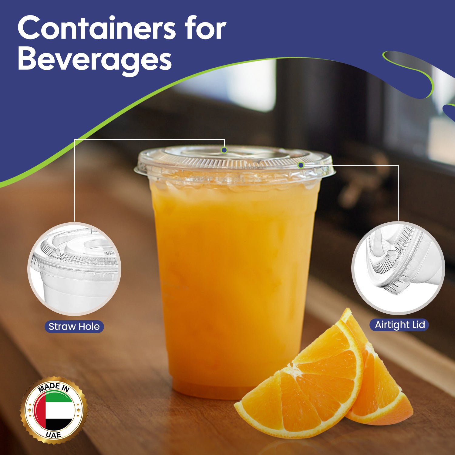 Disposable Plastic Cup Clear 10oz With Flat Lid