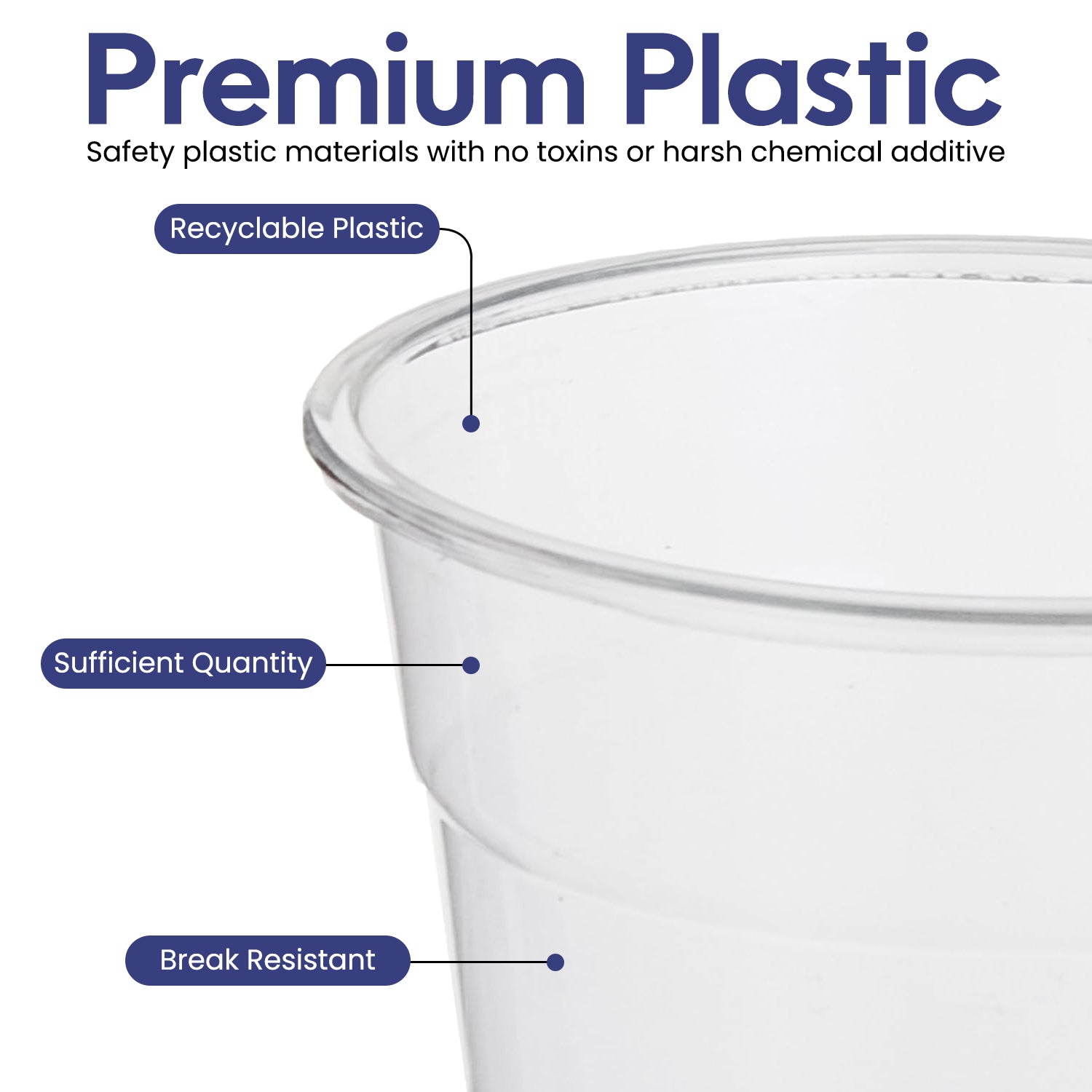 Disposable Plastic Cup Clear 16 Oz With Flat Lid