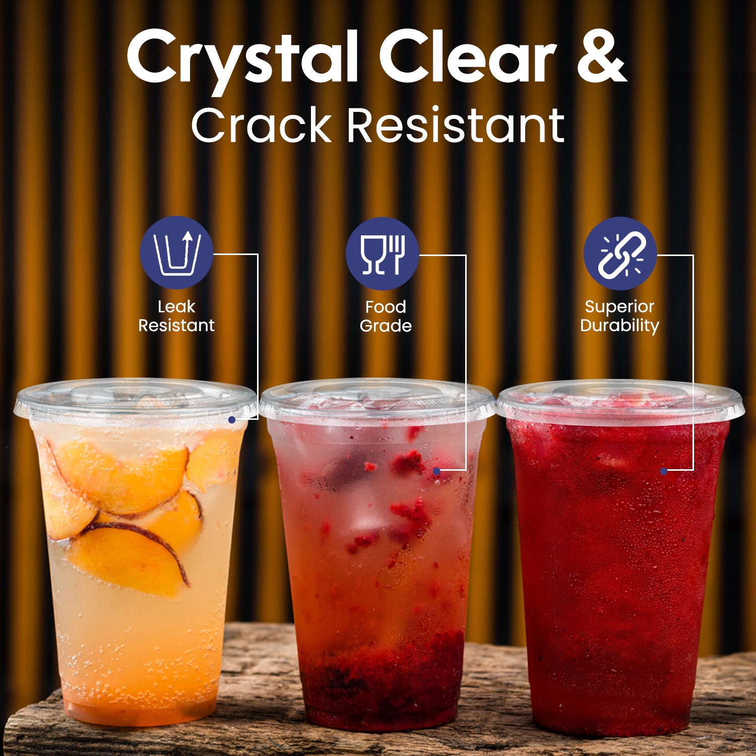 Disposable Plastic Cup Clear 20 Oz With Flat Lid