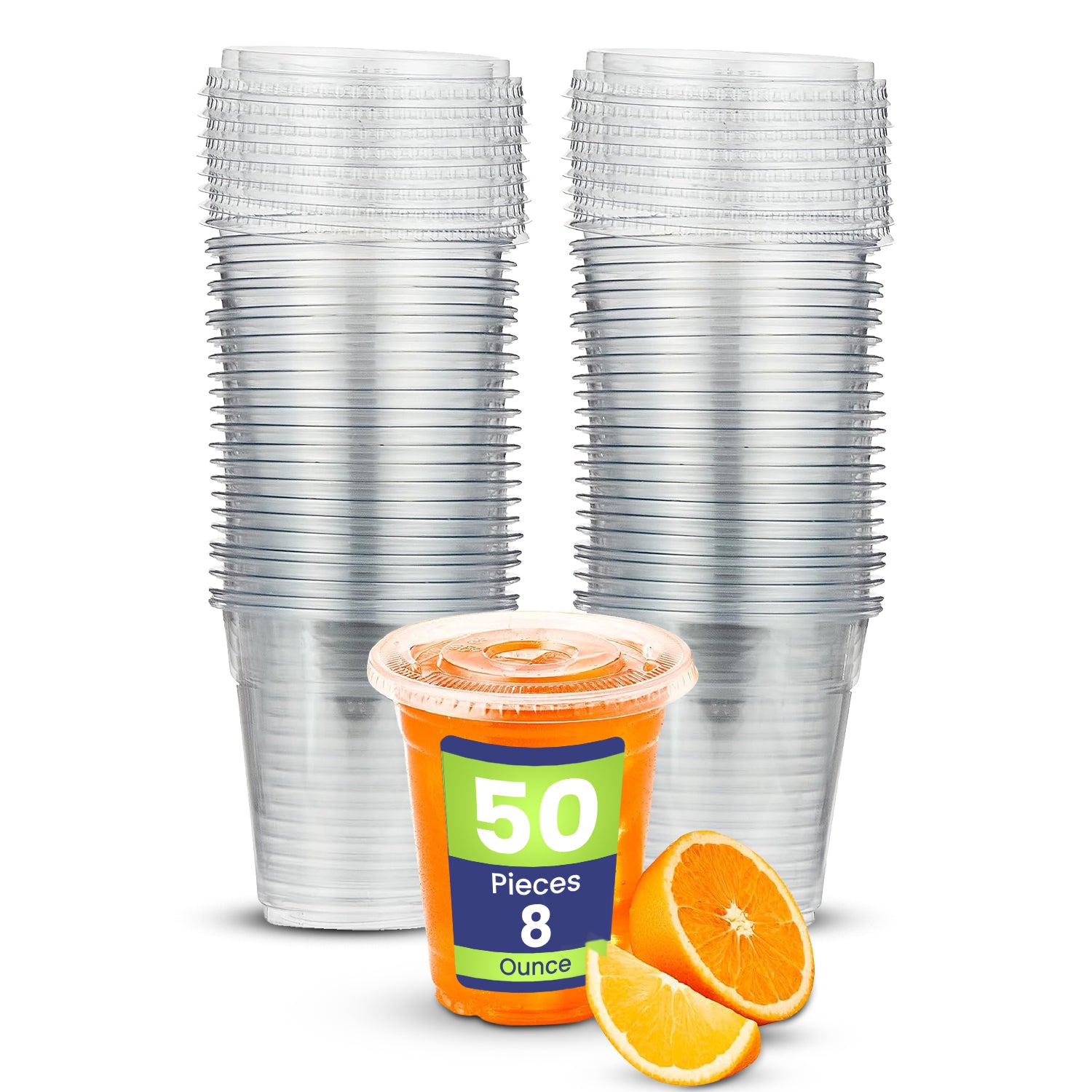 Disposable Plastic Cup Clear 8oz With Flat Lid