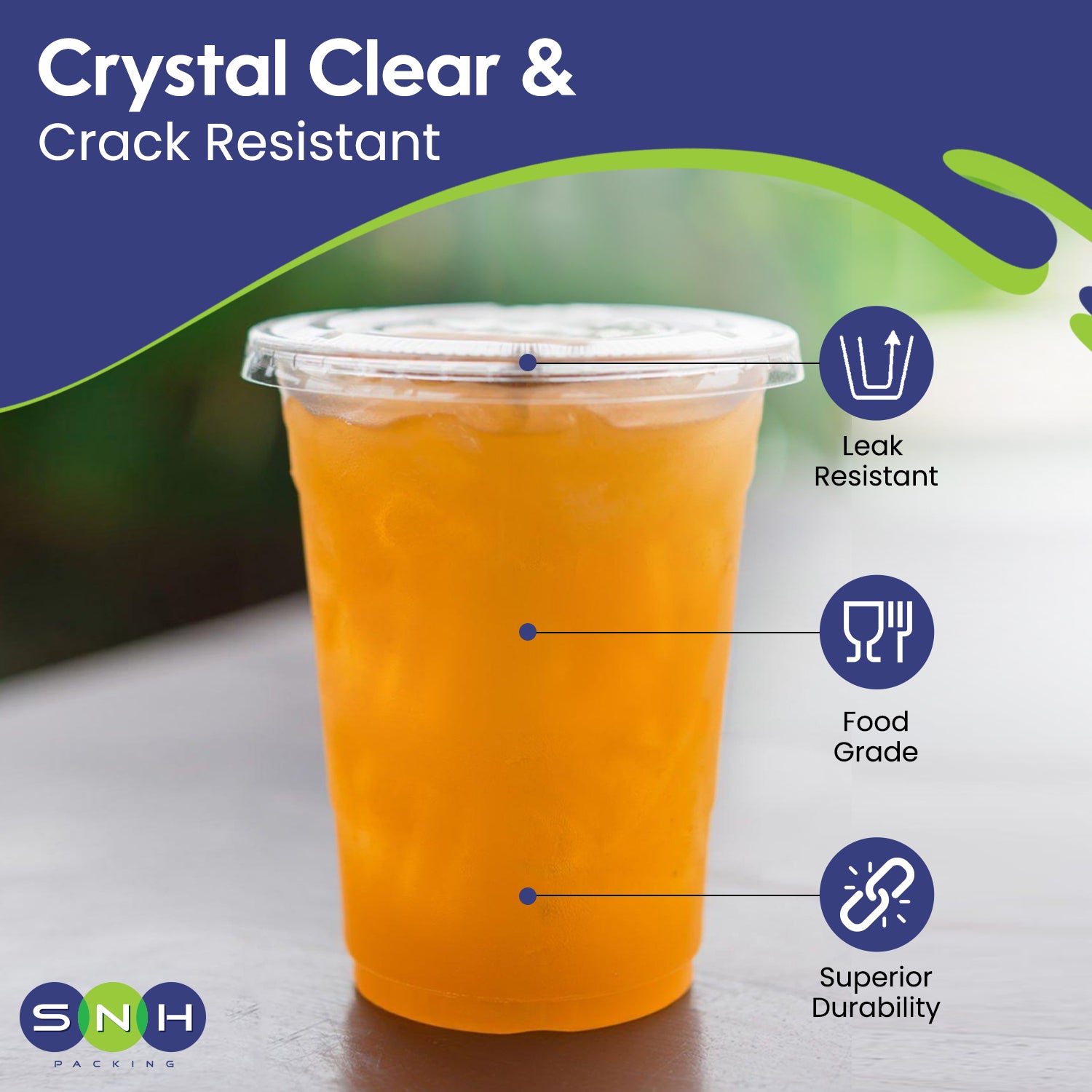 Disposable Plastic Cup Clear 8oz With Flat Lid