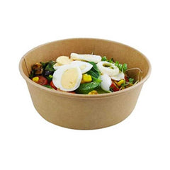 Kraft Salad Bowl With Clear Lid 1000ml 1X300 Pieces