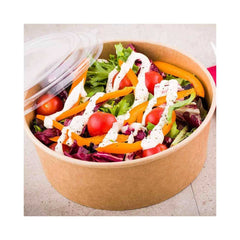 Kraft Salad Bowl With Clear Lid 1300ML 1X300 Pieces