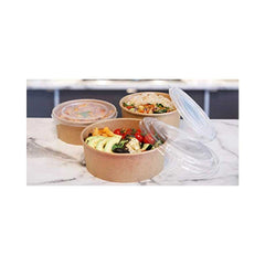 Kraft Salad Bowl With Clear Lid 1300ML 1X300 Pieces