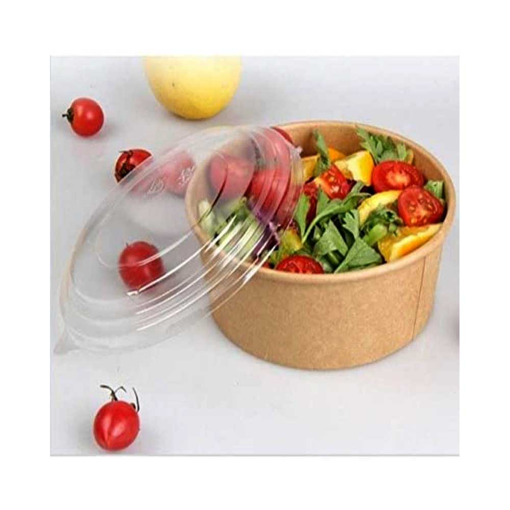 Kraft Salad Bowl With Clear Lid 500ML 1X300 Pieces