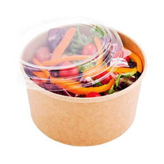 Kraft Salad Bowl With Clear Lid 750ML 1X300 Pieces