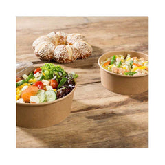 Kraft Salad Bowl With Clear Lid 750ML 1X300 Pieces