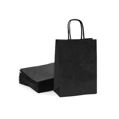 Black Paper Bag With Twisted Handle