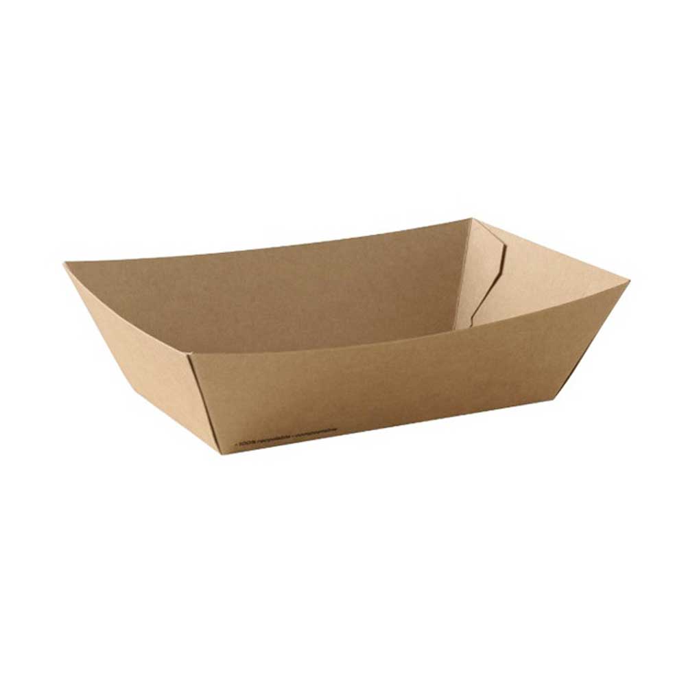 Kraft Boat Tray 3 140X85X55mm 1X500 Pieces