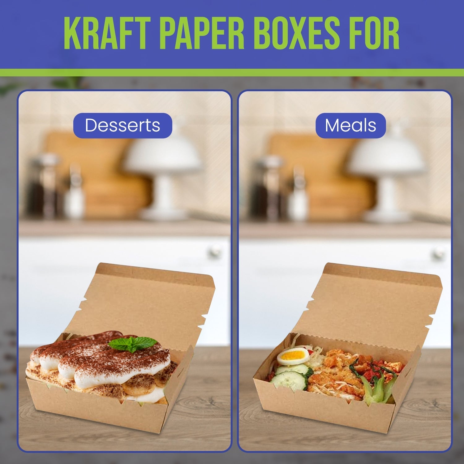 Kraft Lunch Box Without Window 25 Pieces