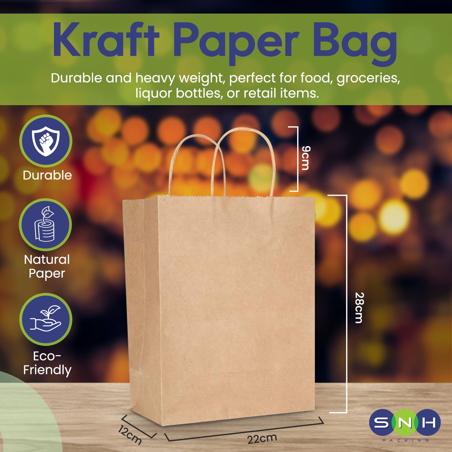 Kraft Paper Bag Twisted Handle 50 Pieces