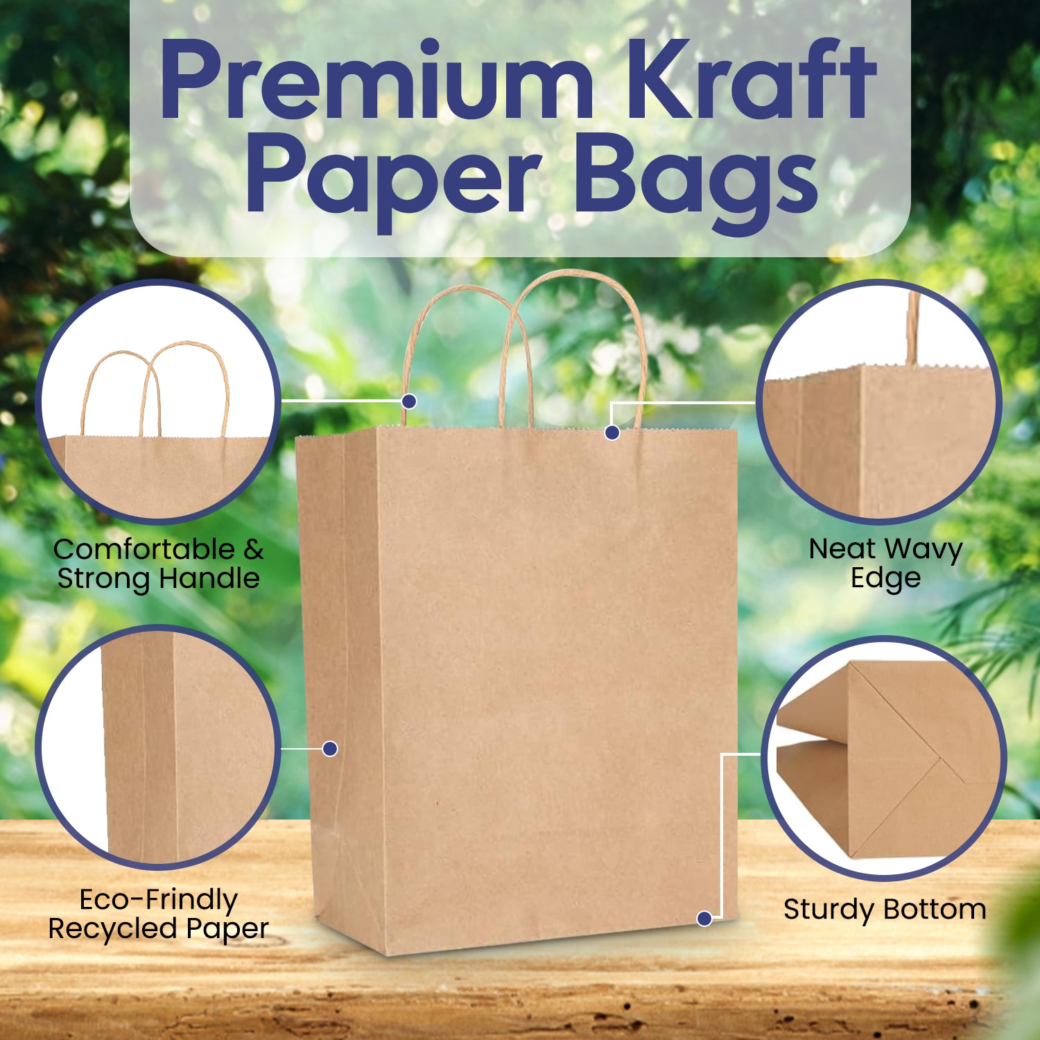 Kraft Paper Bag Twisted Handle 50 Pieces