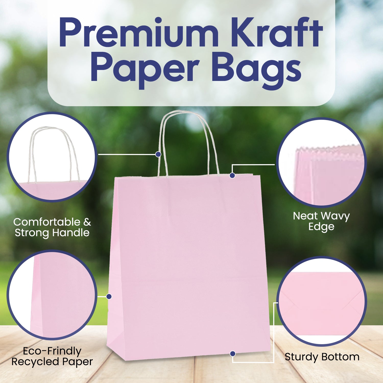 Baby Pink Paper Bag 24X28X12 Cm Twisted Handle