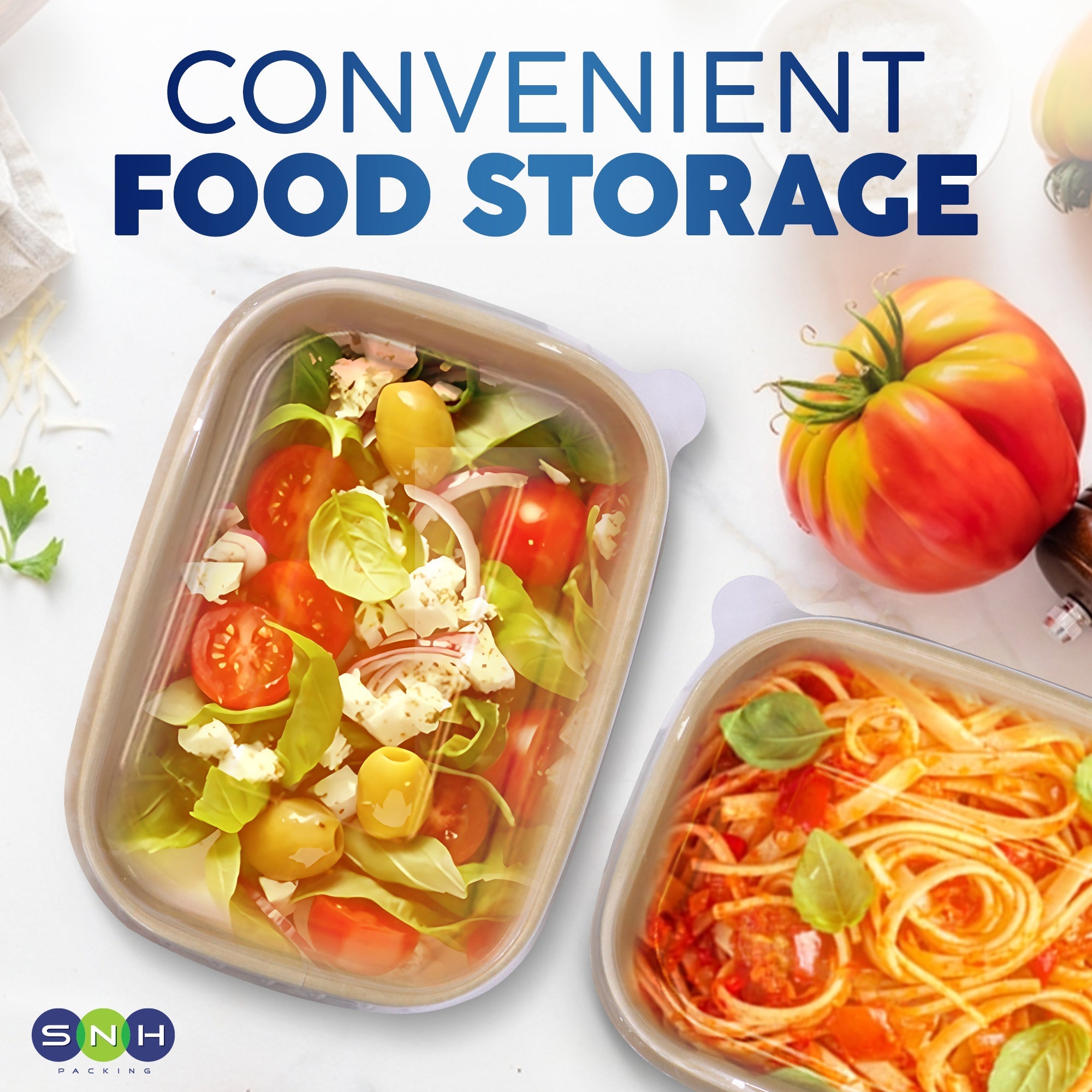 Kraft Paper Rectangular Containers with Clear Lid