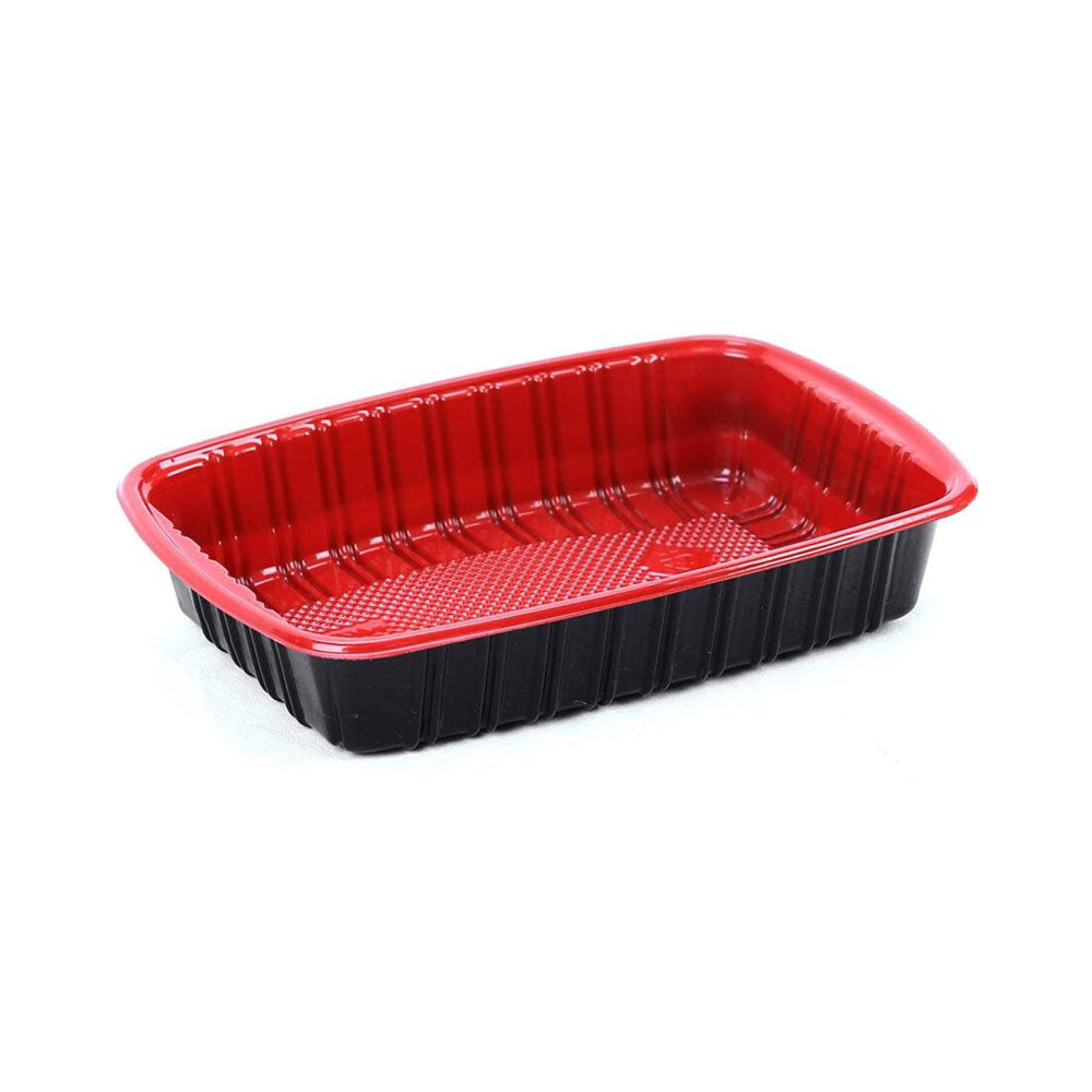 Microwave Container Red Black With Lid 1X300 Pieces