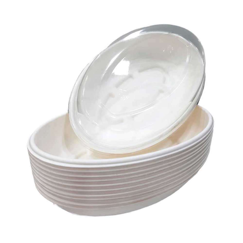 Bio-Degradable Burrito Oval Bowl 18 Oz With Lid 50 Pieces