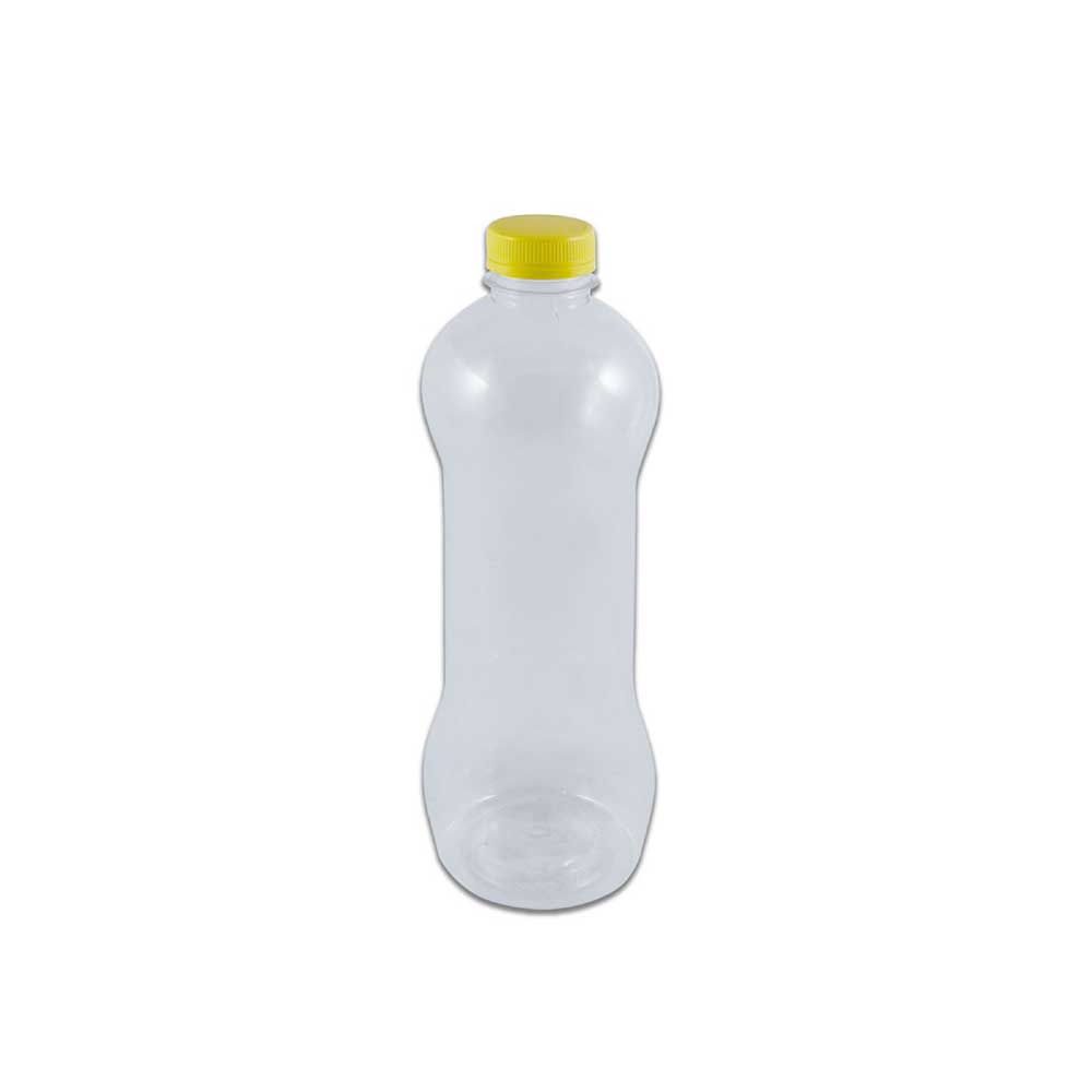 Plastic Juice Bottle 1000ml Square Shape Lid 100 Pieces