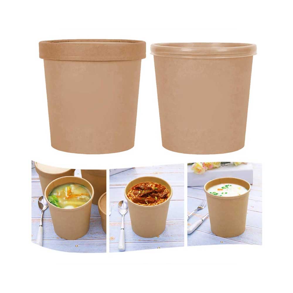 Kraft Soup Bowl Brown 32 OZ With Lid 1X500 Pieces