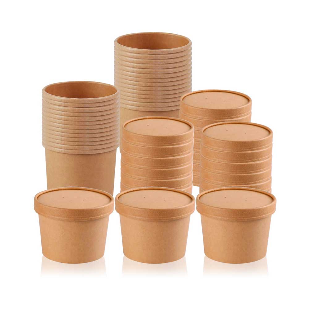 Kraft Soup Bowl Brown 12 OZ With Lid 1X500 Pieces