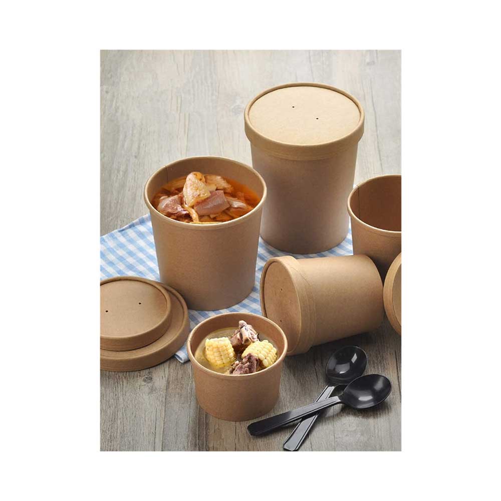 Kraft Soup Bowl Brown 32 OZ With Lid 1X500 Pieces