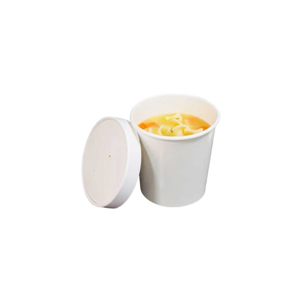 Paper Soup Bowl Lid 16oz White 1X500 Pieces