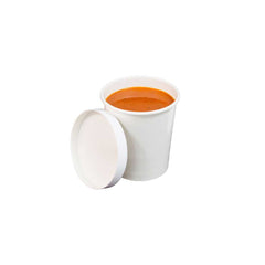 Paper Soup Bowl Lid 32oz White 1X500 Pieces