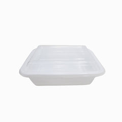 Microwave Container White With Lid 1X150 Pieces