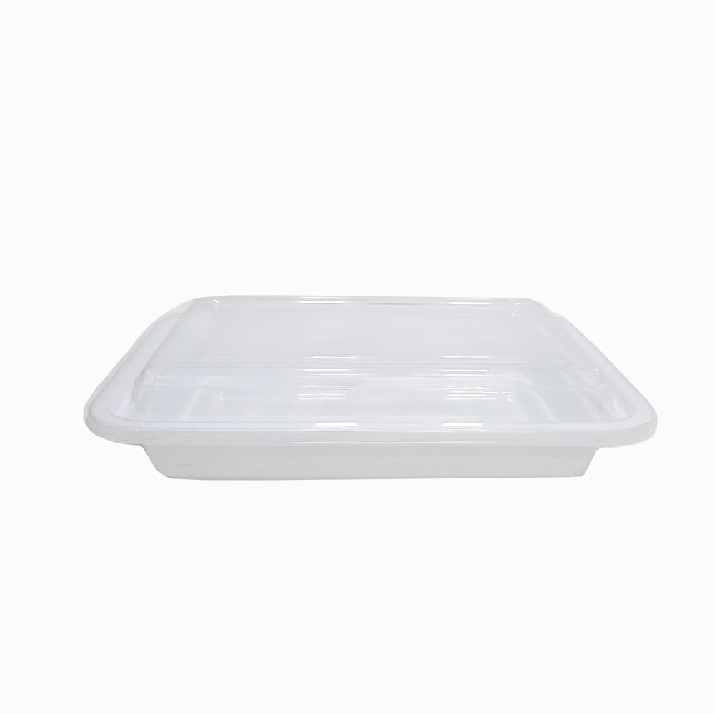 Microwave Container White With Lid 1X150 Pieces