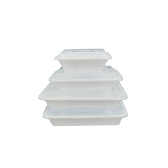 Microwave Container White With Lid 1X150 Pieces