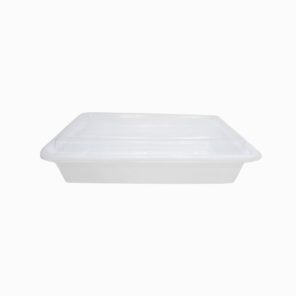 Microwave Container White With Lid 1X150 Pieces