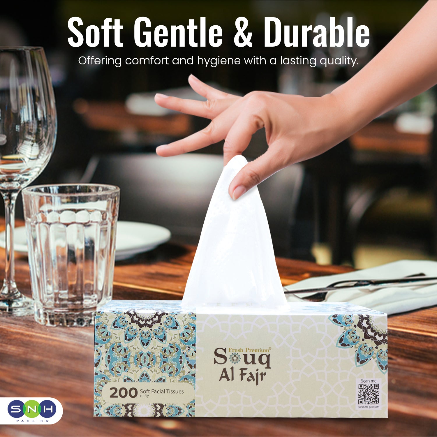 Souq Al Fajr Facial Tissue 200 Sheet 1 Ply Pack 10 Pieces