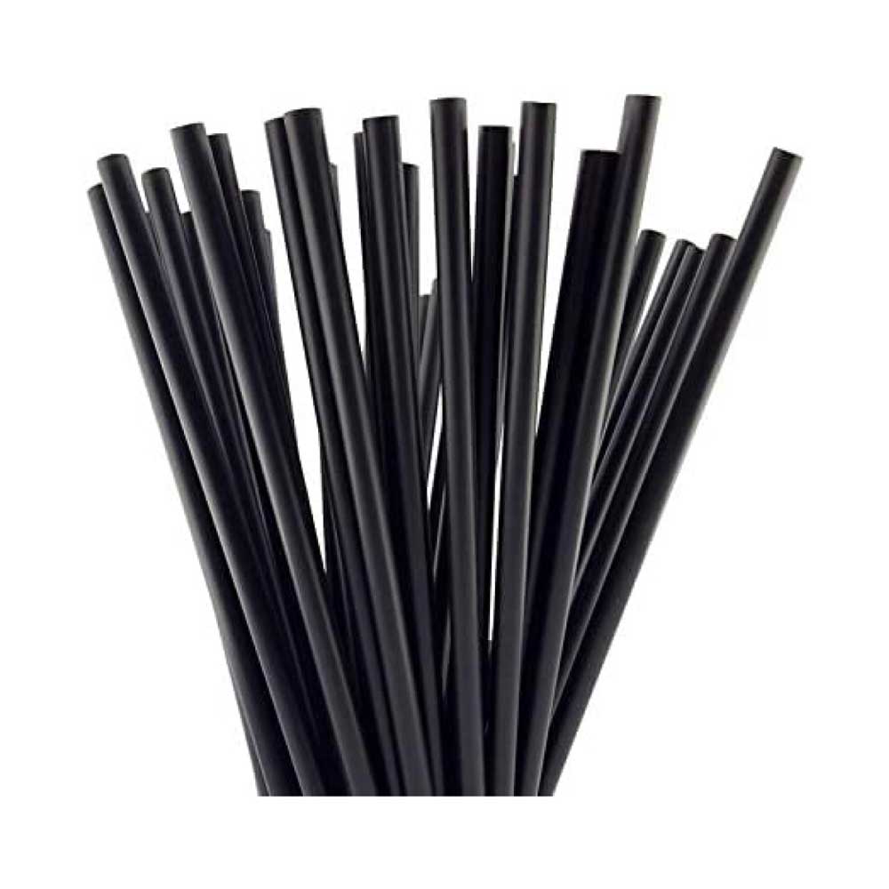 Straw Black Wrapped 8MM 20X500 Pieces