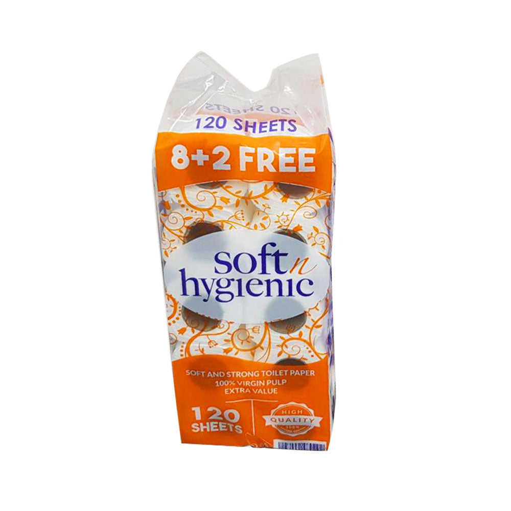 Soft N Hygienic Toilet Roll 120 Sheets 10X10 Pieces