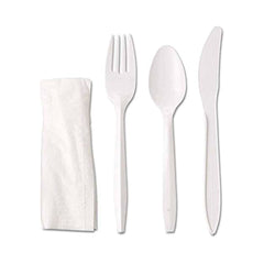 Plastic White Cutlery Set With Napkin 1X500 Pieces