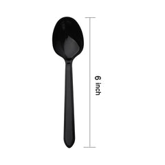 Plastic Wrapped Black Spoon With Napkin 1X500 Pieces